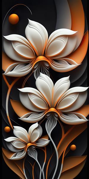 تصاویر پانورامای دیجیتالی انتزاعی گل زیبا و لوکس