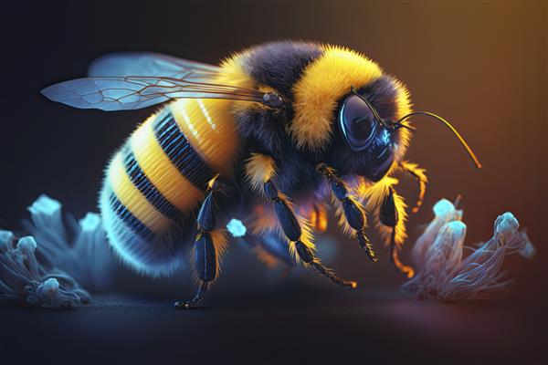 زنبور عسل در رنگ های نئون مولد aix9
