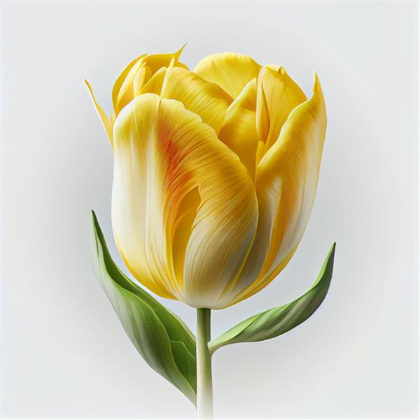 گل لاله زرد لاله های واقع گرایانه گیاه آبرنگ تصویر مولد ai