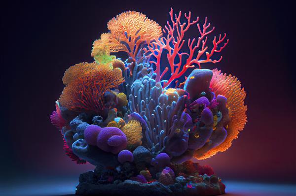 مرجان های فانتزی رنگ های نئون مولد aix9