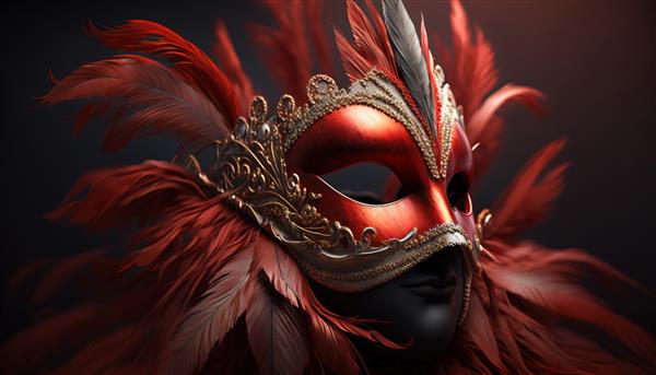 ماسک قرمز کارناوال زیبا با طراحی برای کارناوال برزیل کارناوال شاد کارناوال برزیل آمریکای جنوبی