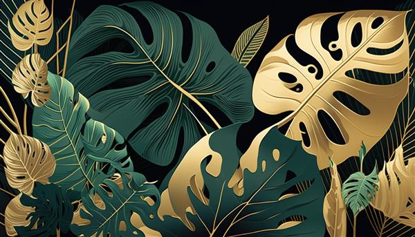 طلای لوکس و پس زمینه سبز طبیعت چاپ زیبای مینیمال برای دکوراسیون شما برای تبریک کارت پستال و پوستر ai