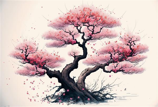 بهار درخت ساکورا شکوفه گیلاس مولد ai