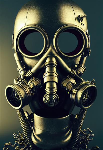 یک بازمانده استالکر با لباس محافظ و یک ماسک گاز قدیمی بازمانده از جنگ هسته ای