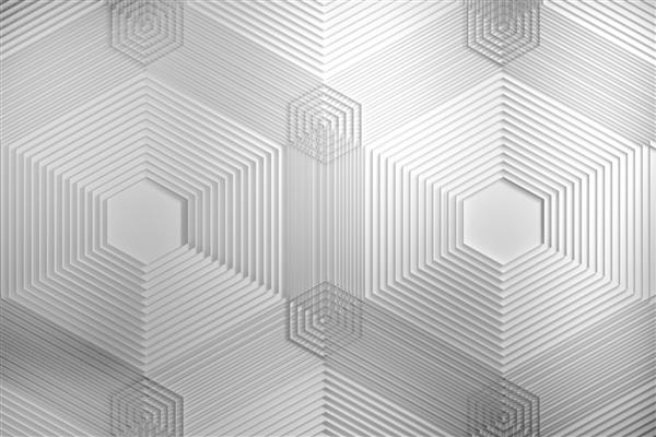 الگوی سفید ظریف با اشکال شش ضلعی همپوشانی
