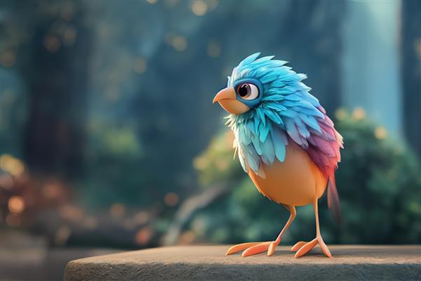پرنده آبی و صورتی رنگارنگ کمیاب