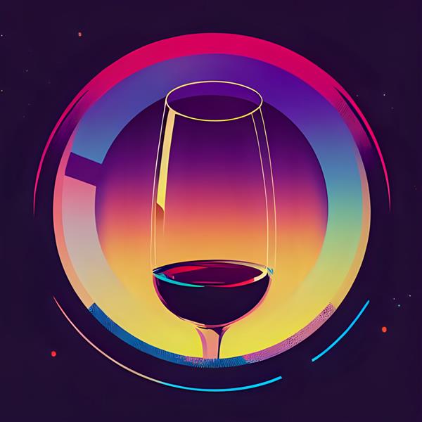 تصویر زیبا و رنگارنگ از لیوان شراب