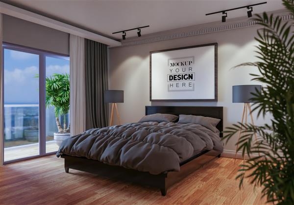 ماکت قاب پوستر داخلی در اتاق خواب