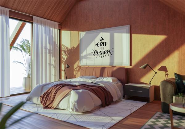 ماکت قاب پوستر داخلی در اتاق خواب