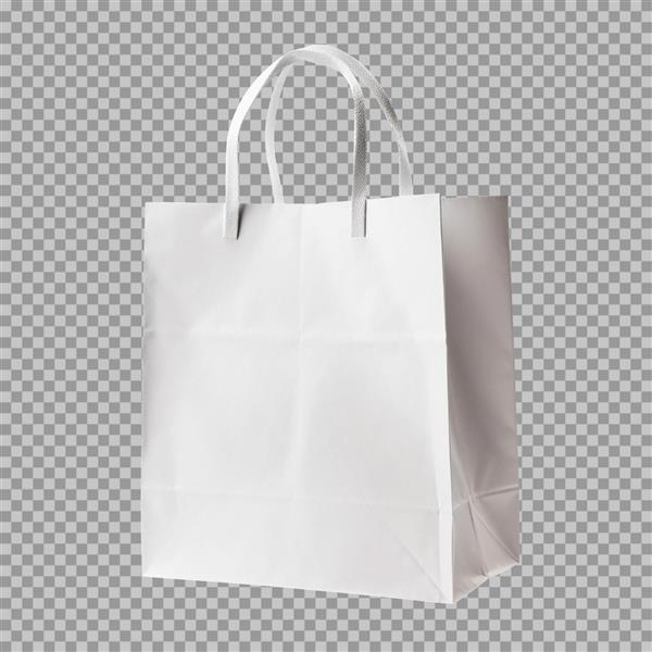 کیسه کاغذ خرید سفید جدا شده Psd در پس زمینه