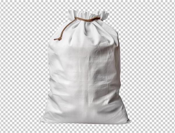 کیسه لباسشویی Psd سفید جدا شده در پس زمینه