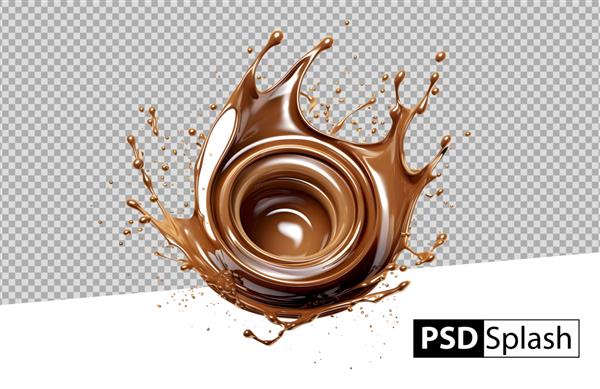 شکلات Psd گرد چرخشی و قطره های جدا شده در پس زمینه