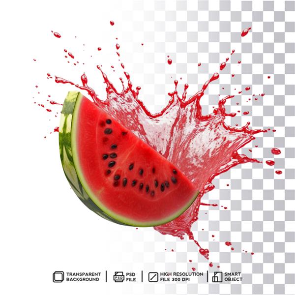 تصویر هنری مایع پاشش هندوانه با حرکت مایع قرمز انتزاعی و الگوهای مایع