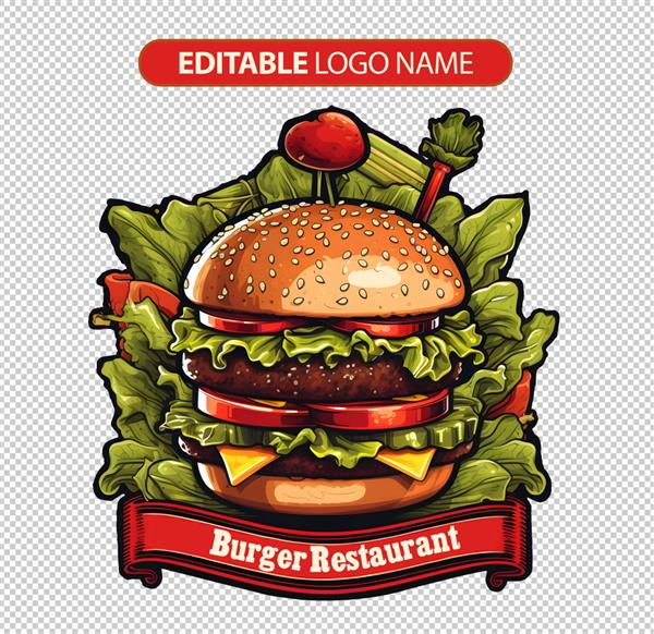 همبرگر با لوگوی روبان نشان