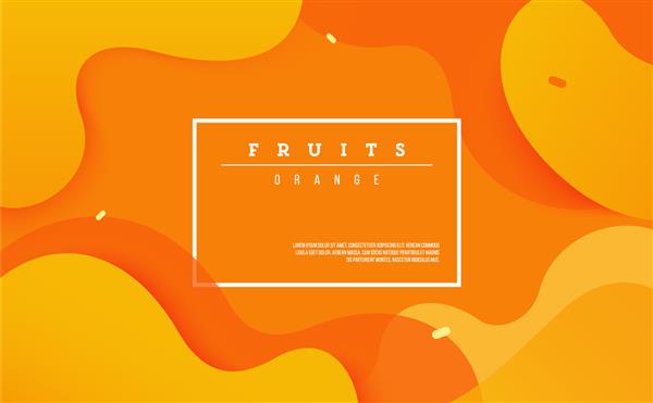 طراحی بنر به سبک پویا از مفهوم میوه عناصر نارنجی با گرادیان سیال تصویر خلاقانه برای پوستر وب فرود صفحه جلد آگهی تبریک کارت تبلیغات