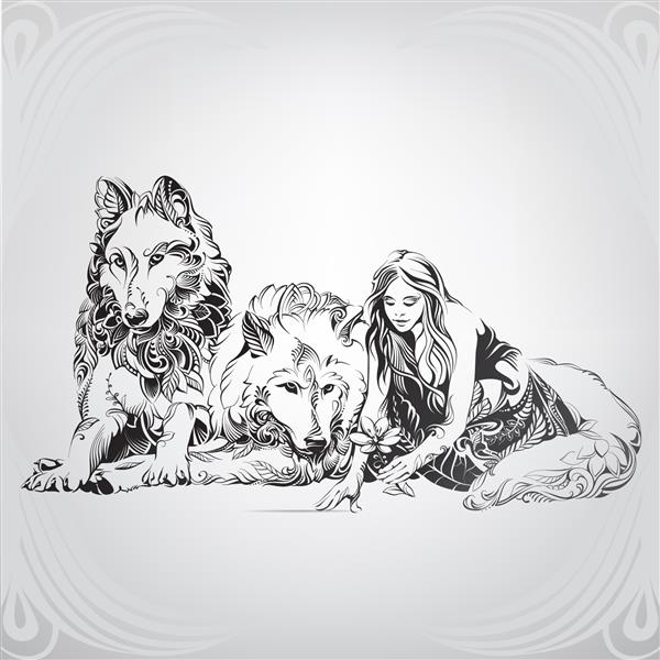دختری با گرگ ها در زیور