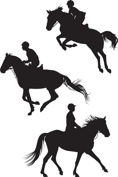 اسب ها و سواران تصاویر وکتور ورزش سوارکاری پرش نمایشی درساژ دربی مسابقه ورزش پادشاهان