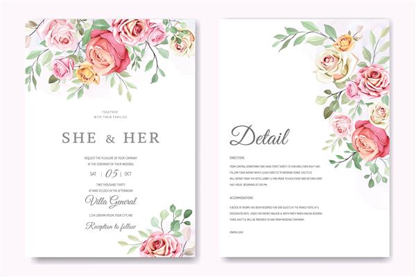 کارت عروسی زیبا در قالب گل رز زیبا