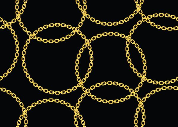 الگوی زنجیره طلایی بدون درز تصویر برداری