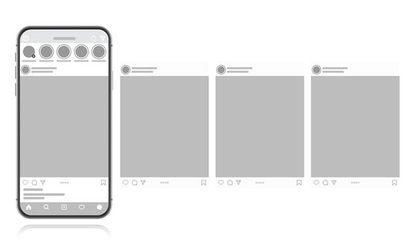 مفهوم طراحی رسانه های اجتماعی در پس زمینه سفید پست گوشی هوشمند با رابط چرخ فلک در شبکه اجتماعی تصویر برداری وکتور سبک تخت مدرن