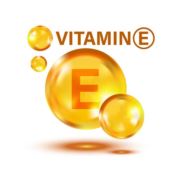 نماد ویتامین E به سبک تخت تصویر وکتور کپسول قرص در پس زمینه جدا شده سفید مفهوم کسب و کار مراقبت از پوست