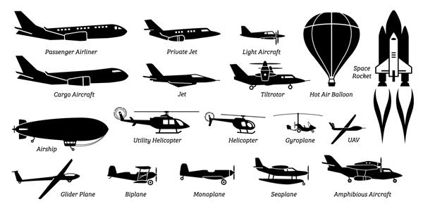 لیستی از نمادهای مختلف هواپیما هواپیما هواپیما هواپیما و هوانوردی آثار هنری هواپیما جت هواپیمای سبک هواپیمای باری کشتی هوایی هلیکوپتر موشک فضایی هواپیمای دوباله تک هواپیما و هواپیمای دریایی را نشان می دهد