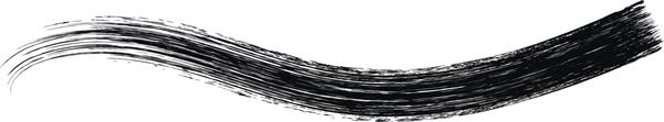 وکتور آرایش طرح بافت برس ریمل آرایشی جدا شده روی سفید الگوی اسمیر ریمل واقعی آرایش برس مژه ریمل نمونه خط مژه مشکی با دست کشیده شده