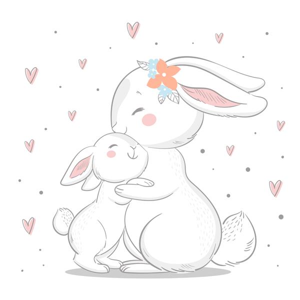 خرگوش های ناز - مادر و بچه ها