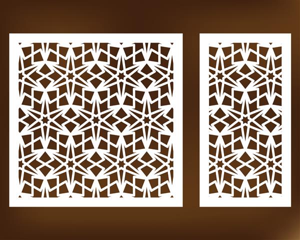 ست کارت تزئینی برای برش الگوی خط هندسی برش لیزری نسبت 11 12 تصویر برداری