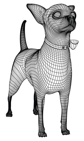 سگ چیهواهوا ایستاده تصویر خطوط چند ضلعی سگ وکتور انتزاعی در پس زمینه سفید