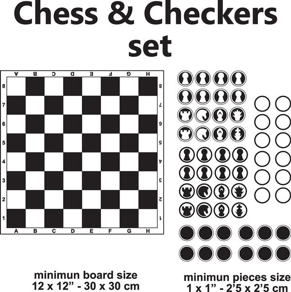 قالب بازی تخته قابل چاپ بازی استراتژی بازی شطرنج و چکرز مونته سوری مواد کلاس درس لوازم و عناصر مجموعه طراحی وکتور