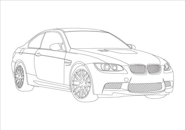 طراحی کانتور یک کوپه اسپرت BMW M3 E92
