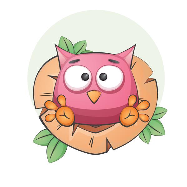 جغد Kawaii یا نقاشی حیوانات ناز برای پوستر و وکتور ممتاز تجاری شخصیت برای حمام نوزاد