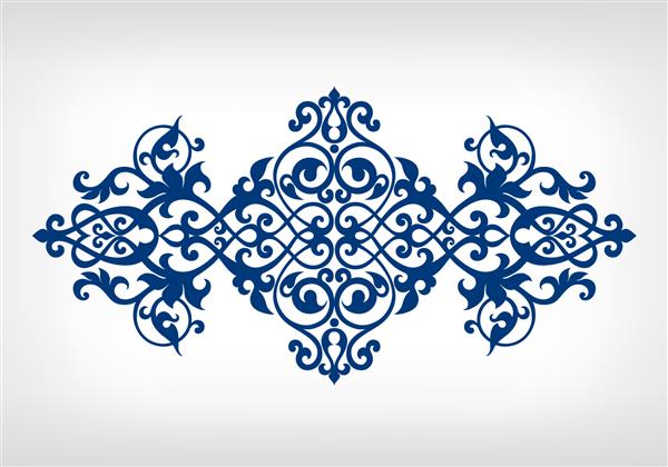 وکتور قاب حاشیه خوشنویسی باروک پرنعمت نقوش گل زینتی عربی الگوی یکپارچهسازی با سیستمعامل اسلامی تزئین شده