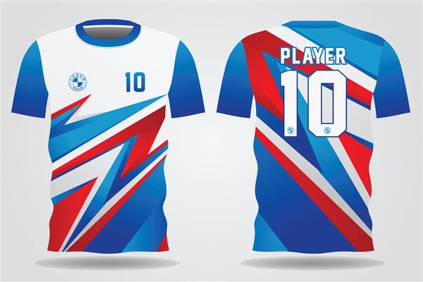قالب پیراهن ورزشی برای لباس تیم و طراحی تی شرت فوتبال