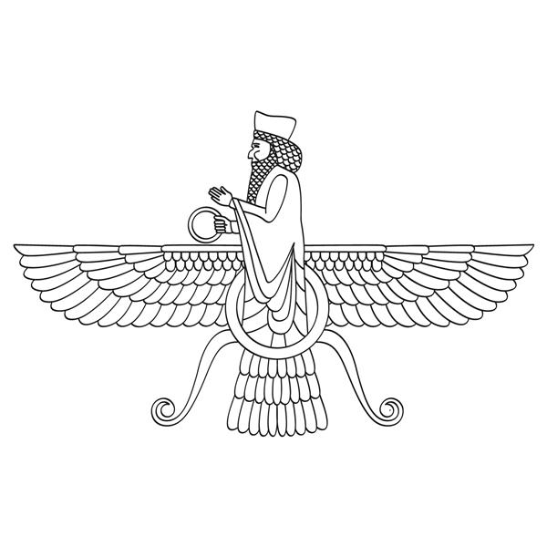 نماد وکتور تک رنگ با نماد مصر باستان فراهار برای پروژه شما