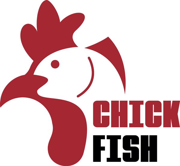 HICK FISH - LOGO CHICEN AND FISH RED BLACK