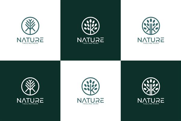 مجموعه طراحی لوگو طبیعت با حرف K