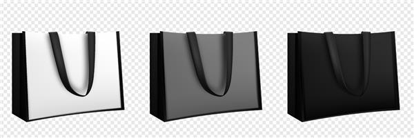 طراحی کیف خرید پس‌زمینه شفاف الگوی هویت ماکت کیسه‌های خرید کیسه‌های خرید سیاه و سفید