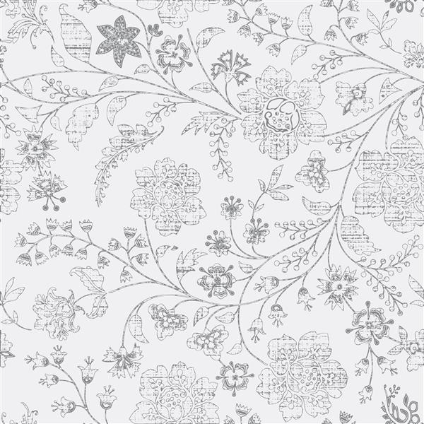الگوی گل بانجارا در زمینه خاکستری چاپ آبرنگ بافت بدون درز قالب زیبا برای چاپ مد چاپ با سبک طراحی دستی