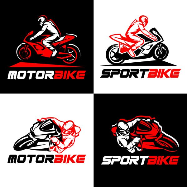 نماد وکتور الگوی آرم موتور سیکلت