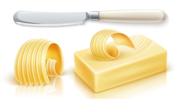 کره مارگارین اسپرد محصولات لبنی چاقوی میز آهنی تصویر برداری واقعی