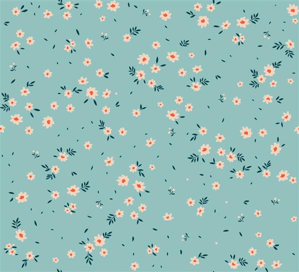 وکتور الگوی بدون درز الگوی زیبا در گل های کوچک گل های کوچک پس زمینه آبی روشن پس زمینه گل دیتسی الگوی زیبا برای چاپ های مد وکتور سهام