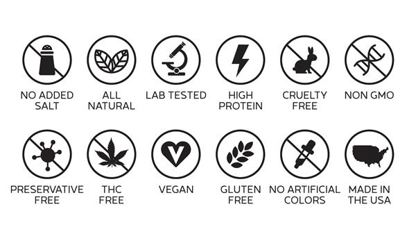 مجموعه آیکون‌های روغن CBD شامل نمادها و نمادهای طبیعی گیاهی بدون گلوتن و بسیاری از نمادهای رایج‌تر