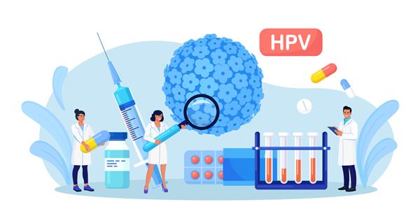 ویروس پاپیلوم انسانی تشخیص پزشک ویروس HPV تشخیص زودهنگام و معاینه سرطان دهانه رحم دانشمندی در حال تجزیه و تحلیل سلول های آلوده واکسیناسیون HPV برای کاهش خطر عفونت ویروسی یا انکولوژی