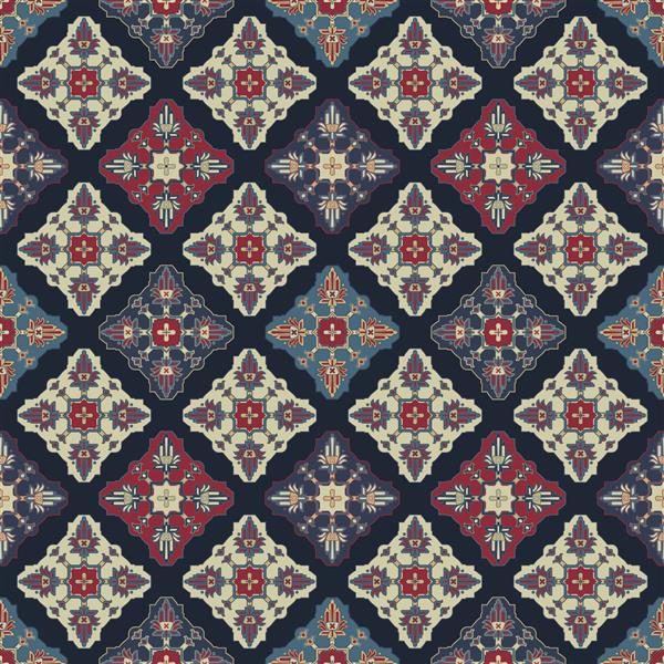 الگوی قومی یکپارچه برای پارچه وکتور هنر طراحی فرش بوقلمون