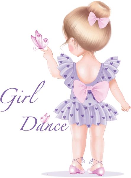 رقصنده دختر ناز بچه بنفش باله کوچولو و دوستان پروانه دوست دارند