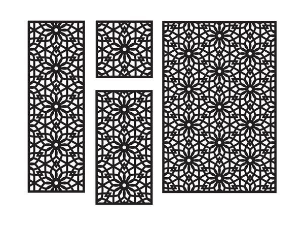الگوی لیزر cnc عربی اسلیمی با گل پانل تزئینی صفحه نمایش دیوار مجموعه وکتور پانل های CNC برای برش لیزری الگوی پارتیشن داخلی جداکننده اتاق حصار حریم خصوصی