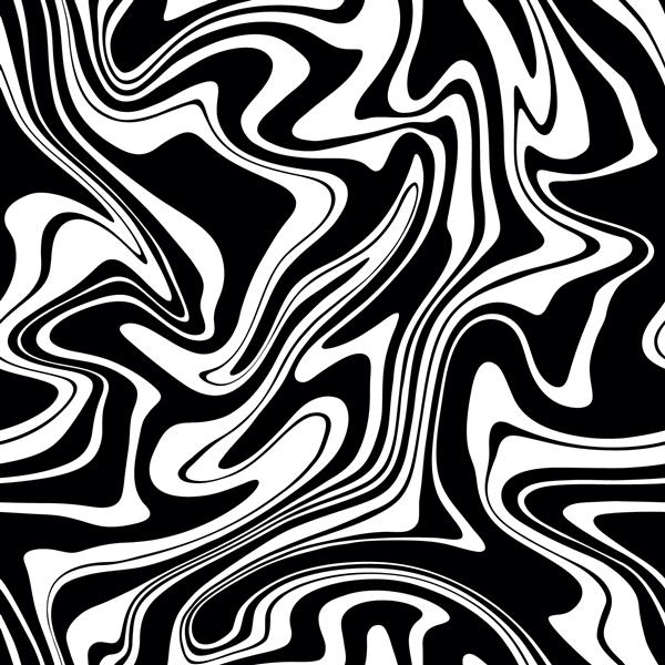 الگوی وکتور بدون درز بافت انتزاعی پس زمینه هیپی به سبک دهه 60 70 با موج بافت شیاردار روانگردان ایده آل برای طراحی پارچه کاغذ دیواری یا چاپ