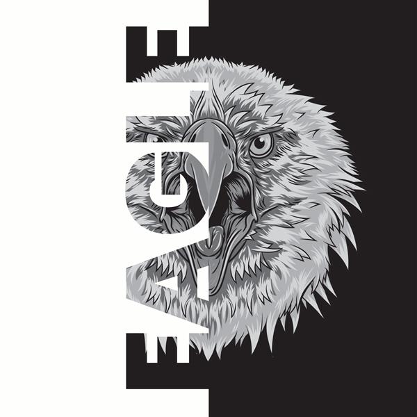 نقاشی سر عقاب طراحی گرافیکی جلد قالب برای ثبت نام تصویر برداری